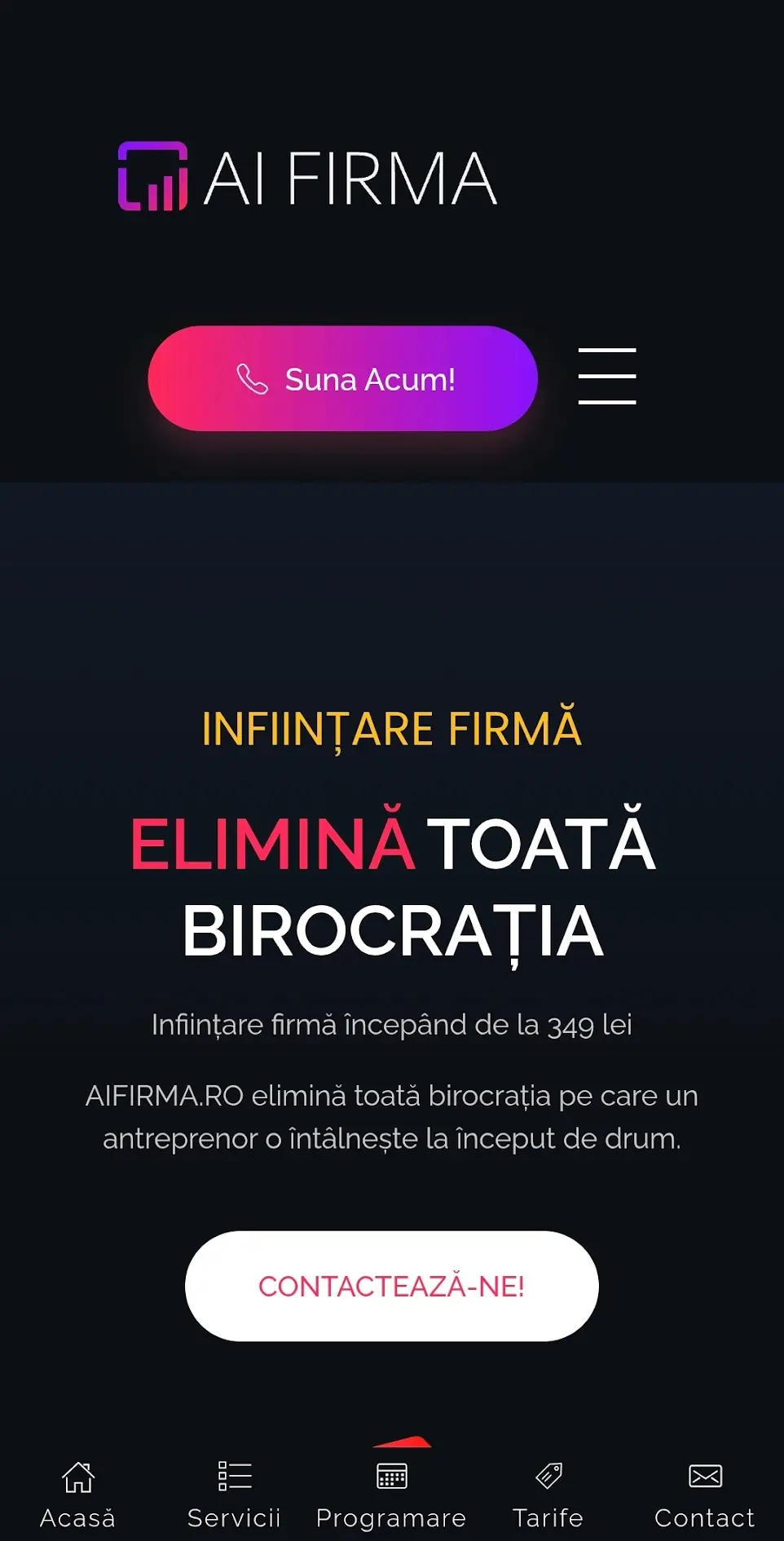 Previzualizare site de prezentare Aifirma
