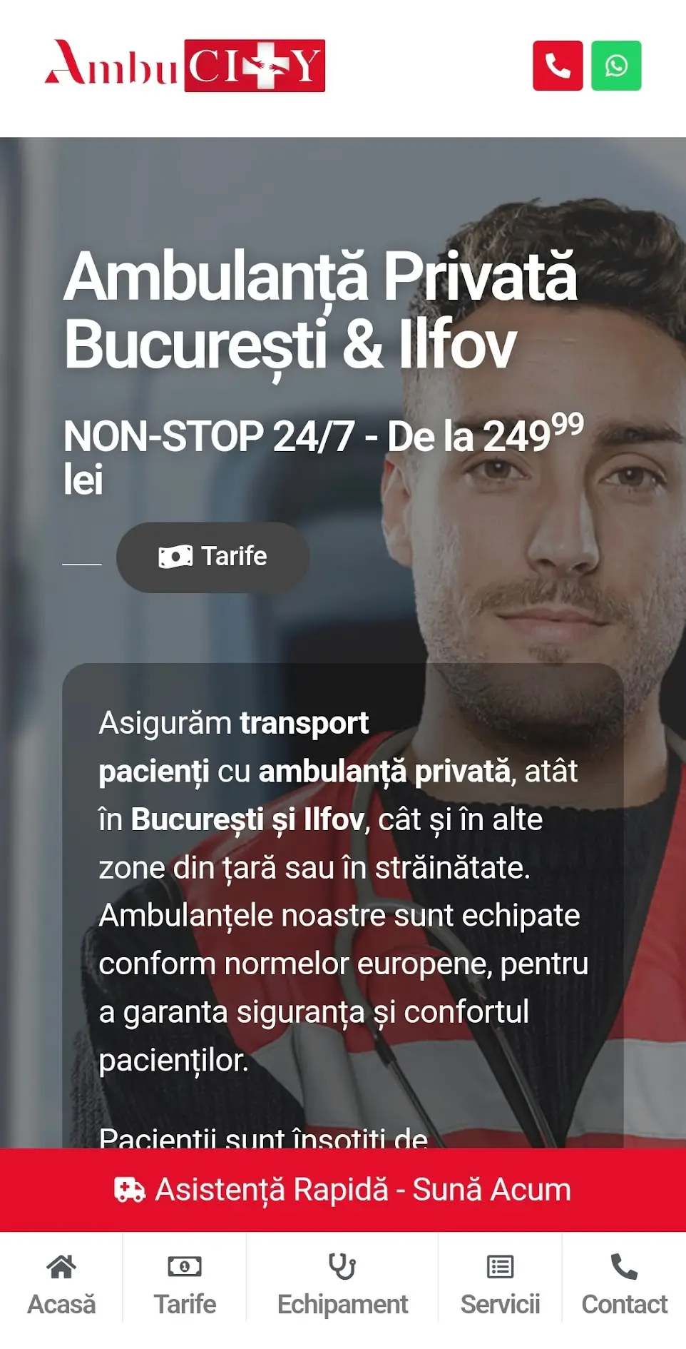 Previzualizare site de prezentare Ambucity