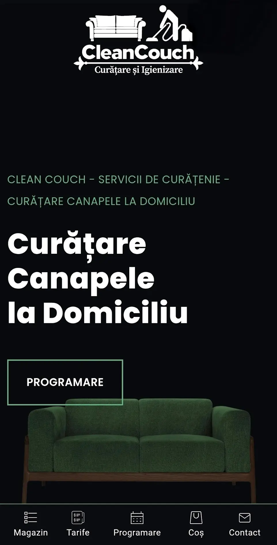 Previzualizare site de prezentare Clean Couch