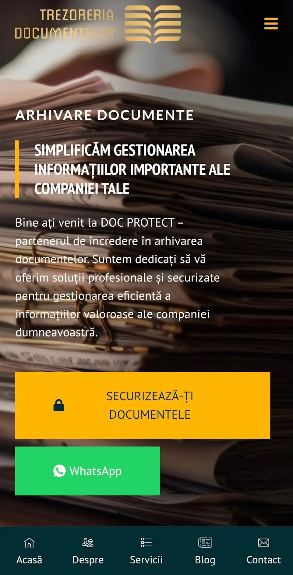 Previzualizare site de prezentare Docprotect