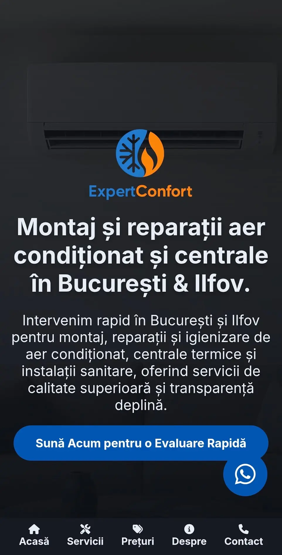 Previzualizare site de prezentare ExpertConfort