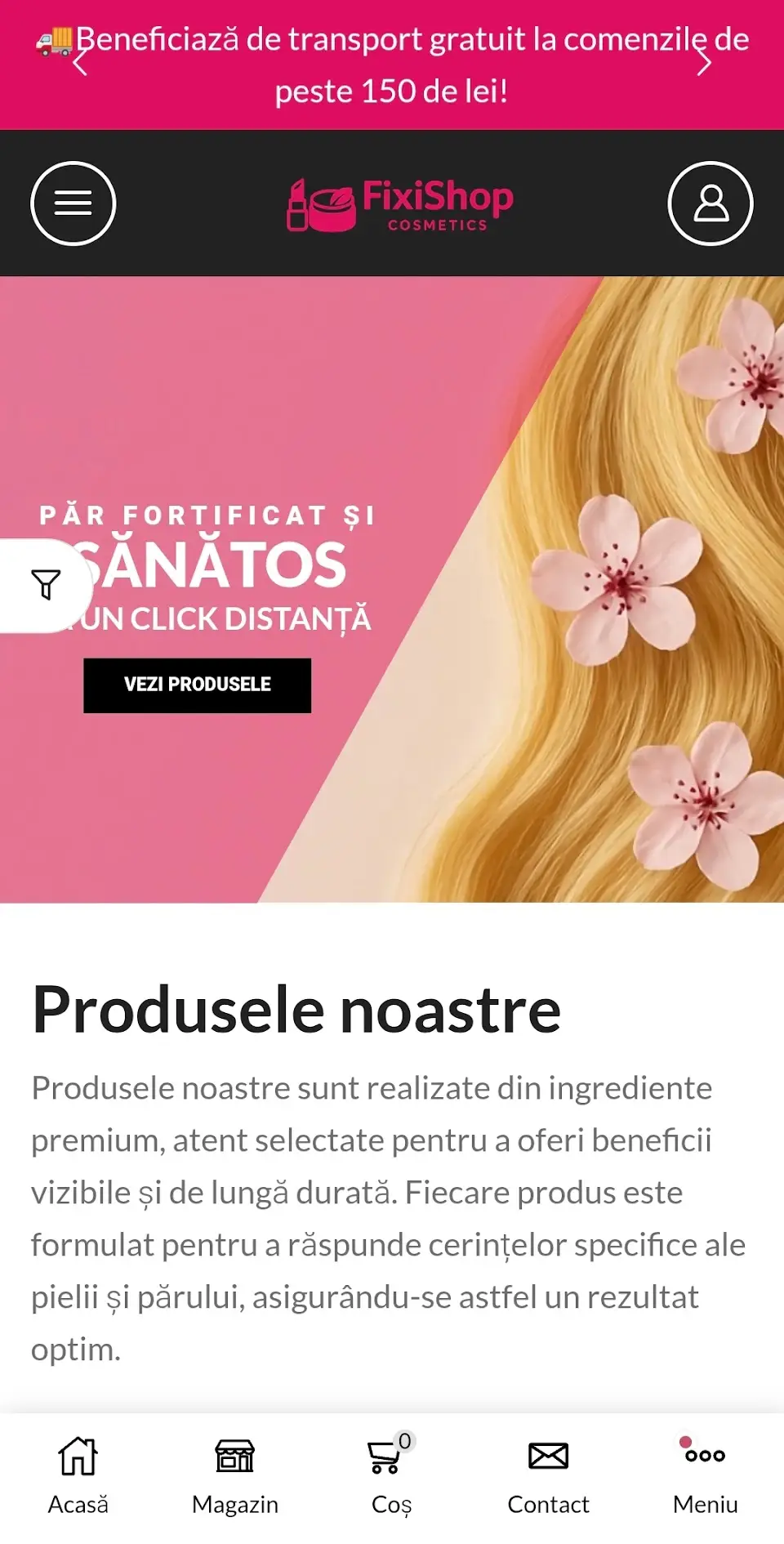 Previzualizare magazin online FixiShop