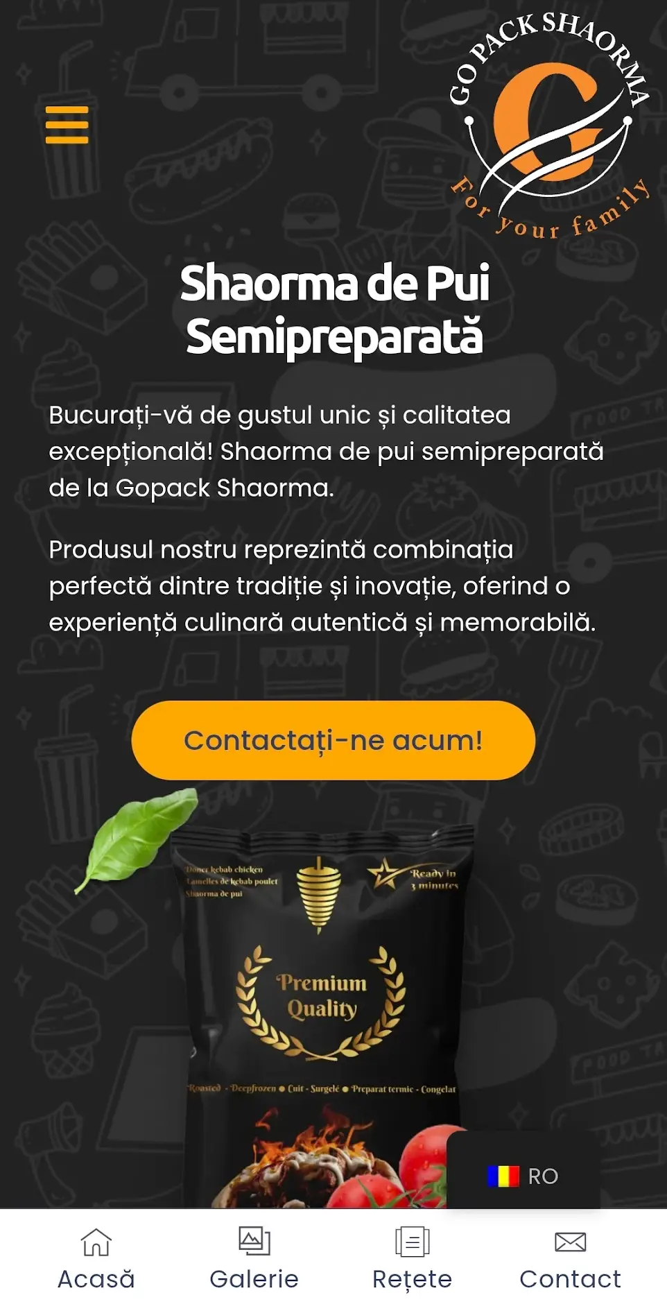 Previzualizare site de prezentare Gopack