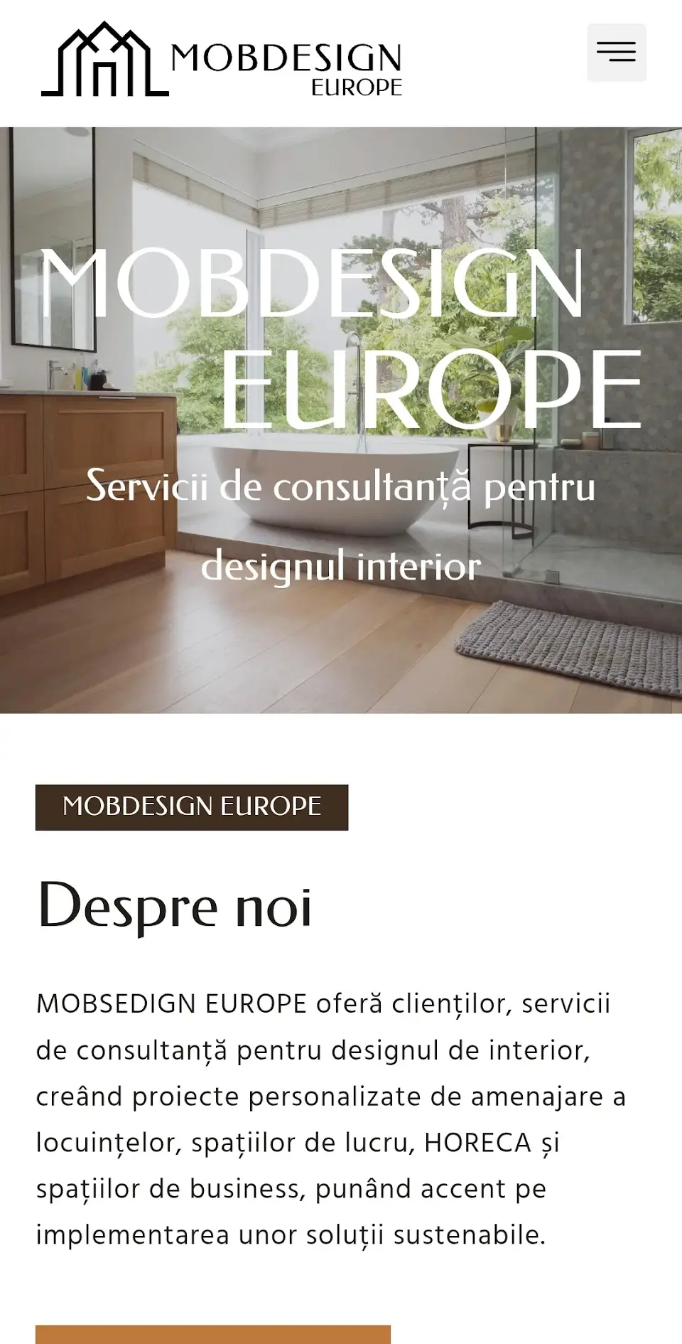 Previzualizare site de prezentare Mobdesign Europe