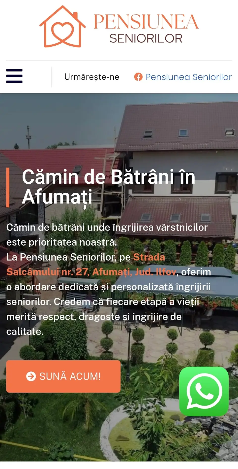 Previzualizare site de prezentare Pensiuneaseniorilor