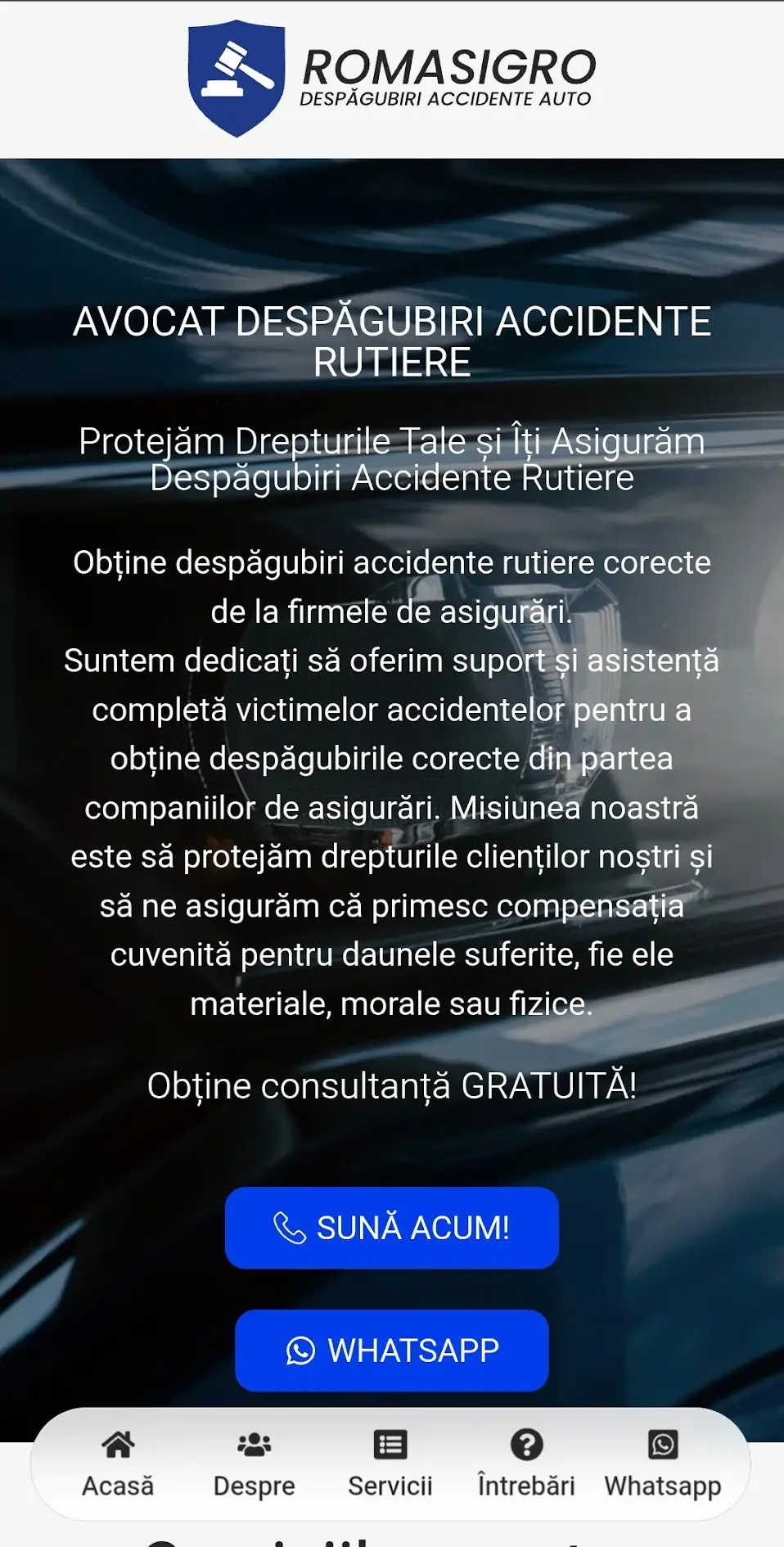 Previzualizare site de prezentare Romasigro